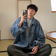 Foss Phil Denim Jacke Herren Frühling und Herbst Lose Casual Jacket Retro Top Trendy Brand Herrenkleidung HQ1204 Blau XL