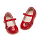 DAVE&BELLA Girls New Year Princess Shoes Children's Red Leather Shoes Children's Performance Shoes Spring New Baby Girls Shoes Red Spot Size 21