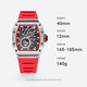 
Bugatti (BONEST GATTI) watch men's German mechanical watch fully automatic hollow waterproof luminous pointer wine barrel type men's watch 42H9902 flame red