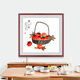 Han'ao famous hand-painted Chinese painting restaurant decoration painting entrance hall hanging painting corridor wall painting ink painting persimmon persimmon Ruyi mural everything goes well with mahogany frame framed with solid wood frame 65*65cm