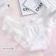 Newcomer gemacht Bow Girls Unterwäsche täglich niedrige Taille komfortable Netz transparente Kreuzspitze atmungsaktive Unterwäsche sexy reine weiße 1-köpfige Einzelgröße [Empfohlen 80-125 Jin [Jin gleich 0,5 kg]]