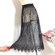 Begiche Single-Layer Gaze Rock Maschenrock der Frauen vielseitiger Spitze Petticoat regulärer Deckrock ohne Auskleiderock Rock 6621 Schwarzer Nicht-Auskleidungsstil gleich groß