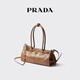 PRADA/Prada gift women's Prada Bonnie medium calf leather portable shoulder bag bean paste color