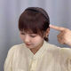 Dragon Girl Douyin's same braided headband with bangs integrated real hair front forehead curtain and sideburns to cover white hair and broken bangs wig piece real hair style - dark brown A29-201