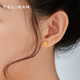 Xie Ruilin (TSL) gold earrings for women, hibiscus simple temperament pure gold earrings birthday YM352, about 0.7g, labor cost 200 yuan