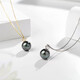 Tahiti crowns love 18K gold black pearl pendant 9-10mm high light seawater pearl necklace birthday gift