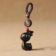Jingyuan Pavilion jusqu'à Ping'an Santalwood Deer Keychain Car Pendant Couple Couple de téléphone mobile Chaîne suspendue Décoration Hanging Yilu [Ping'an] Barbie Sandalwood - Modèle de trèfle