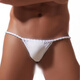 
Wenshiou Sexy Thong Men's Sexy Underwear Mini Thin Strap Thong Ice Silk Butt Lifting Teeth C-shaped One-piece Thin Ice Silk Black M European Size (1.9-2.2 feet)