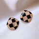 Danbi temperament black earrings 2024 new unique niche earrings light luxury high-end silver earrings for ear piercing black temperament earrings