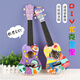 Ukulele diy kleine Gitarre handgefertigtes hausgemachtes Montage-Material-Pack gemaltes handbemaltes Graffiti Holz 21 Zoll Box Runde + Pigment + Rucksack 21 Zoll