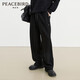 PEACEBIRD Men's Casual Pants Waffle Men's Winter Loose Straight Wide Leg Pants