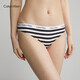 Calvin Klein ropa interior Mujeres Maillard Jacquard Algodón estrecho Ck Color sólido Sexy Bikini Briefs D1618 BNE-Black and White Stripes 1 Strip XS