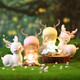 Enchanting cat and deer night lamp desktop decoration girl birthday gift girl high-end feeling to give girlfriend practical gift [yellow] Yilu You night lamp - gift box gift for girls romantic surprise gift
