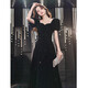 Seidler Art Examination Black Evening Dress Women's Bankett Temperament Annual Meeting Light Luxury Nische High-End-Kunstuntersuchung Französisch Hosting Textur Black L (vorgeschlagen 106-115jin [Jin ist gleich 0,5 kg])