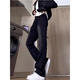 Digada American high street vibe black scimitar micro-flare jeans men autumn trendy brand handsome straight-leg pants versatile pants men DFFS-719-1 black [added fleece] XL [recommended 120-135 Jin [Jin equals 0.5 kg]]