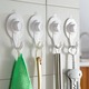 Meike electrostatic film hook bathroom clothes wall glass vacuum air force traceless magic suction cup hook 4 pieces 4 pieces 1049 white double hook glue-free static