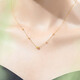 Happy birthday gift 18K gold necklace female cat eye laser bead necklace sparkling clavicle chain for girlfriend