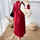 Ruipili maternity wear, nursing dress, autumn and winter outings, fashionable hot mom style knitted spring and autumn postpartum slimming nursing clothes, red nursing clothes, vertical zipper on the chest, L size 110-125Jin Jin is equal to 0.5 kg