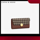CinvaiKrose wallet women's long new coin wallet lock card wallet ladies clutch brown Brown gift box + tote bag