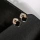 Idel black earrings 2025 new trendy earrings for women summer temperament niche high-end earrings birthday gift cross geometric black earrings E1051