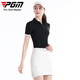 PGM Golf Frauen Sommer kurzärmelig T-Shirt atmungsaktiv und bequemer Sportpolo-Shirt YF678-Black XL