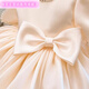 Kinder 1 Jahre altes Bankett Little Kleid Blume Jungen leichte Luxus Nische High-End Baby Prinzessin Kleid Sommer 2024 New Style Champagner Farbe Kurzarm 90