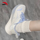 ANTA Stinger 5th Generation丨Women's Cushioning and Rebound Running Shoes 2024 New Professional Anti-Slip Body Test Jogging High School Entrance Exam Sports Shoes Ivory White/Oxygen Blue [Stinger 1] 38