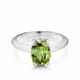 GEM STONE KING 1.8 carat green peridot ring, single inlaid with 925 silver colored gemstones for women, a Valentine's Day gift for your girlfriend, US No. 8
