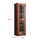 Chen Fei Furniture Chinese solid wood wine cabinet TV cabinet side cabinet single door narrow cabinet multi-functional glass small apartment living room storage cabinet walnut color