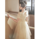 SAIDELE champagne color evening dress 2025 new adult gift small birthday party light luxury niche high-end art exam skirt for women champagne color medium length S (recommended 86-95 Jin [Jin equals 0.5 kg])
