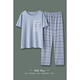 Herren-Pyjama, Sommer mit kurzärztem Baumwoll-Hose, lässige Hauskleidung, Pyjama, Sommerdünn-Baumwoll-Set, HD3523 Herren xl