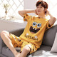 Junjun SUIDI MEI Herren Pyjamas Sommer Kurzarm Pure Cotton Student Cartoon Herren Sommer-Home-Anzug Teenager Jungen Set Short-Xy1098 Lazy Bear 3xL Standard (High 180-185 170-190jin [Jin gleich 0,5 kg])