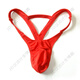 Ye Zimei sexy underwear men's transparent sexy underwear men's temptation thong triangle rear window low waist U protruding men's T-pants 403 one size red