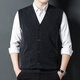 Hengyuanxiang Herbst und Winter Herren-Weste aus 100 % reiner Wolle, Winter-Wollpullover mit V-Ausschnitt, ärmellose Strickjacke, Weste, 1 mittlere Farbe, Grau, M 170/88A