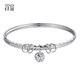 Misu Platinum Three Lives Three Worlds Bracelet Women's Boutique PT950 Platinum Three Ring Wishing Transfer Beads Hand Jewelry Birthday Gift Weight 11.25g Inner Diameter 52mm