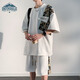 
Dingfengbaoluo casual suit summer shorts shorts thin loose breathable sports men's suit TZ054 white 2XL