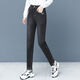 Straight jeans for women in autumn and winter, loose high waist slimming and versatile harem pants elastic waist dad pants 9196 blue plus velvet 26 One foot nine suggest 80-90Jin [Jin equals 0.5 kg]