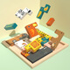 Ouoety Building Block Puzzle Holz dreidimensionale tierische Kinder Schulung Spielzeugunterricht Hilfen für Jungen und Mädchen Digitales Puzzle (Blister)