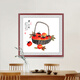 Han'ao famous hand-painted Chinese painting restaurant decoration painting entrance hall hanging painting corridor wall painting ink painting persimmon persimmon Ruyi mural everything goes well with mahogany frame framed with solid wood frame 65*65cm