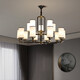 
Suyin new Chinese style living room lamp full copper chandeliers Chinese style villa simple modern Chinese style lamp study bedroom lamp 9901 8 heads [E27 light bulbs*8]