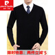 Pier Cardin Herbst- und Winterrunde Hals Pullover Herrenanzug Basis Strick-Pullover Hühner Herzkragen Business Formale Tragen lässiger Herrenkleidung A30-3888 [v] Schwarz 2xl 180