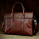 Slow Time Business Genuine Leather Briefcase Trendy Men's Leather Bag Horizontal Shoulder Bag Computer Bag First Layer Cowhide Handbag Document Bag Light Brown Briefcase