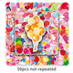 50 autocollants de bouquet de ballon romantique, caricaturé doodle créatif motif simple, valise petit mochi ordinateur portable de téléphone portable de téléphone mobile décoration autocollants, déchirure étanche des autocollants sans marque, 50 bouquet de ballon-684 5,5-8,5 cm