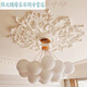 
XMSJ French pu lamp plate gypsum base round European ceiling ceiling decorative line engraved combination parquet lantern base lamp plate 7027-44cm