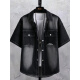 Padreque carpintero (Tucano) Camisa de manga corta de mezclilla estudiante de topes casuales retro de moda para hombres con revestimiento de bolsillo a media manga T698 verde 3xl adecuado para el peso 145 Jin [Jin equivale a 0.5 kg] -170 Jin [Jin equivale a 0.5 kg]