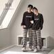 Yuenei Couple Pajamas Women's Autumn and Winter Coral Velvet Thick Velvet Warm Home Clothes Men's Plaid Warm Suit 34116 Casual Blue Men's 3XL (Male 180-200 Jin Jin equals 0.5 kg / Female 160-180 Jin Jin equals 0.5 kg)