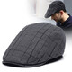Wet red makeup plaid beret spring and autumn men's duck-billed hat Korean style fashion British plaid forward hat trendy duck-billed hat men's summer black plaid one size adjustable 56-60cm