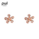 PWL999 pure silver earrings, fashionable and elegant earrings, light luxury and high-end 2025 new sweet flower earrings, rose gold flower silver earrings