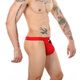 Long Night Manman Men's Underwear String Gay Rainbow Belt Sexy Gay Front Hollow en forme de Y Sing Single Ding Hot Perspective Red M (73-80 cm)