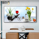 Pi Feng Modern Simple Restaurant Decorating Pintura comedor Mesa de comedor Fondo de pared Pintura colgante Luz de tesoro de lujo Mural Mural Restaurante impresa horizontal Pi Feng 1381 160*45 cm Film de cristal de 12 mm Edge